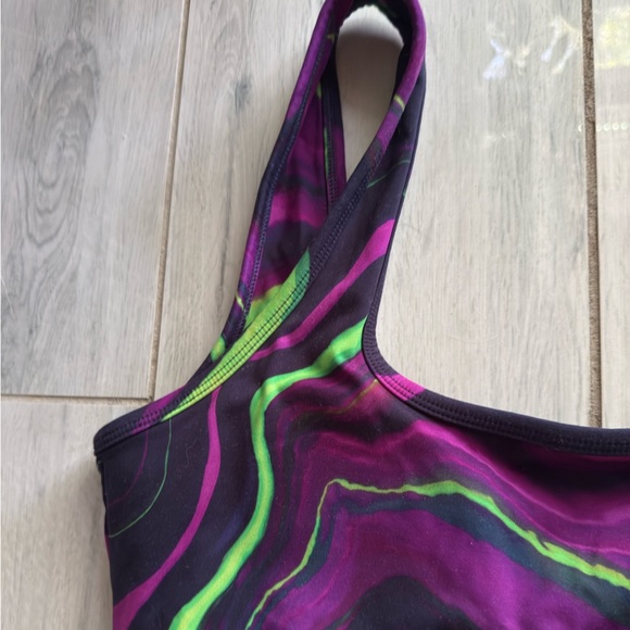 Fabletics Rivka Medium Impact Sports Bra Haze Wave Purple Green Size XL - Picture 4 of 7
